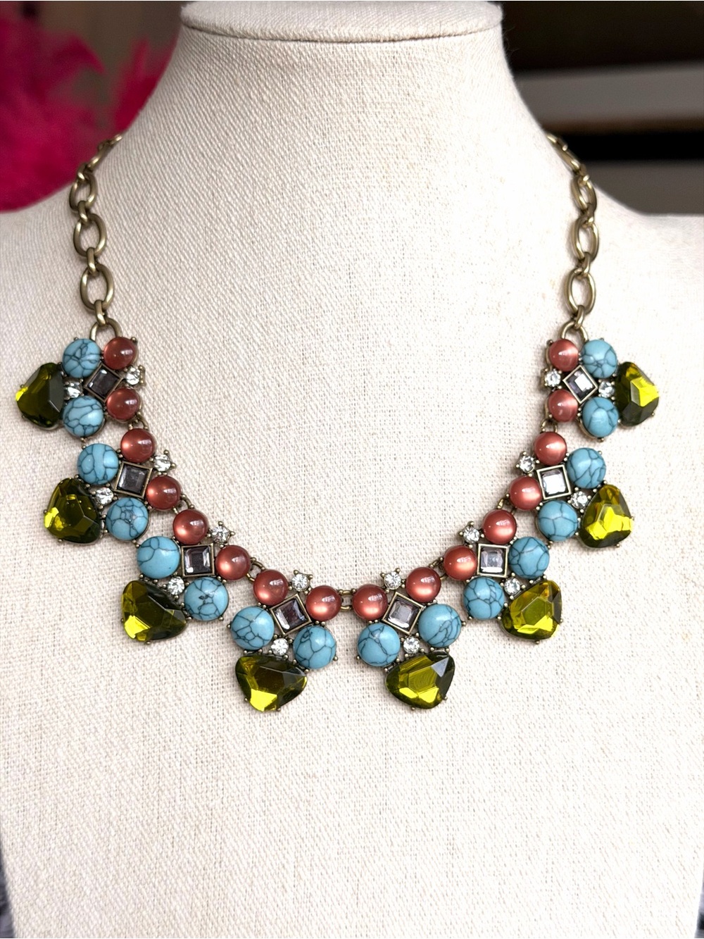LOGO by Lori Goldstein Jeweled Statement Bib Necklace